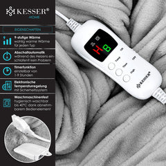 Elektrische deken - Warmtedeken - 160x120cm - Lichtgrijs - KESSER®