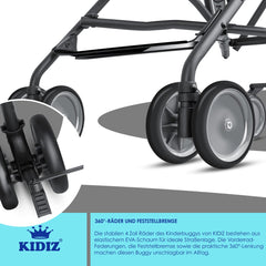 KIDIZ® Kinderwagen - Wandelwagen - Kinderbuggy - Zwart