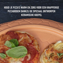 Gastronoma Pizza oven voor 8 personen - Inclusief bakspatels, bakplaat en pizzavorm -18310018 - Keramiek/Grijs •