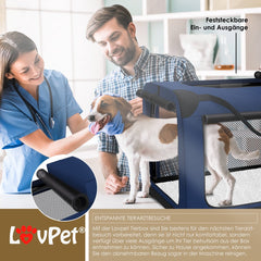 Reisbench hond - Draagtas hond - Transportbox - 60x42x42 cm - Blauw