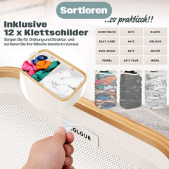 KESSER® Wasmand met Deksel - 3 Waszakken - 170 Liter - Beige