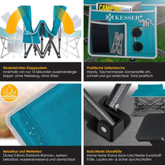 KESSER® Campingbed, veldbed, inklapbaar klapbed, campingbed incl. draagtas, campinglicht + zijzak, stabiel veldbed, 250 kg belastbaar, metalen buis, 600D Oxford-weefsel, draagbaar ligbed, comfortabel