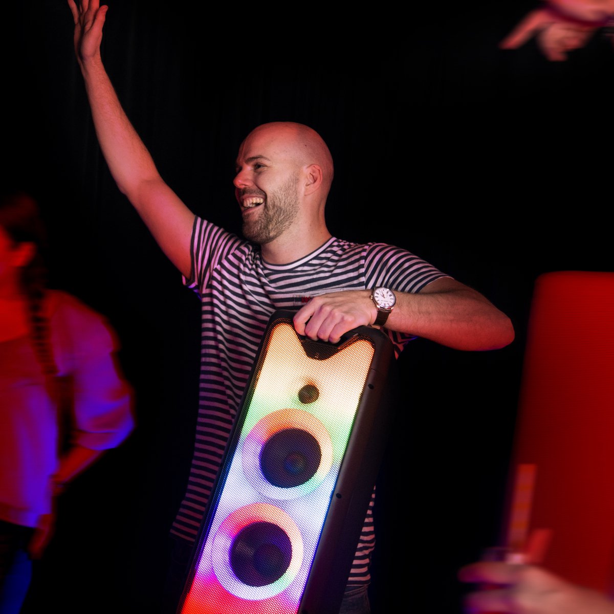 Lenco PA-200BK - Bluetooth Party Speaker Draadloos - LED Licht - Zwart •