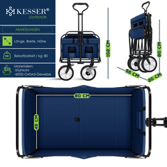 KESSER® Bolderkar - Opvouwbaar - Bolderwagen  - Blauw