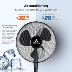 Aerson Statiefventilator - Ventilator Staand - Verstelbaar - 50W - Zwart