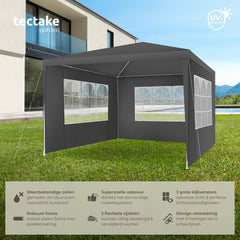Partytent - 3x3m - Paviljoen - Grijs - Tectake
