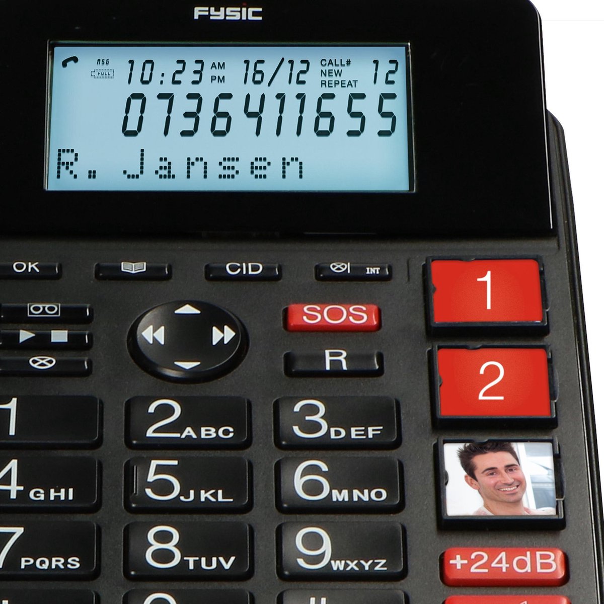 Huistelefoon senioren - Senioren telefoon - Vaste lijn - Zwart - Fysic FX-3960 •
