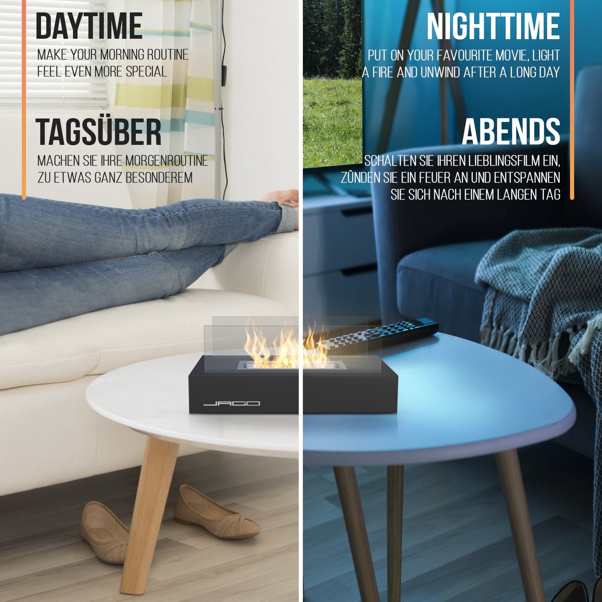 Jago - Tafelhaard - Binnen/Buiten - Open Haard - Decoratievuur - RVS - Inclusief Vlamdover