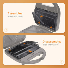 Tosti apparaat - Tosti ijzer - Contactgrill - Wafelijzer - 750W - Zwart - Aigostar
