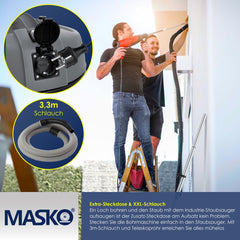 MASKO® Alleszuiger 6IN1 Nat- en Droogzuiger 2300W + stopcontact, Blaasfunctie, Droog- & natzuigen | Industriële stofzuiger vuilreservoir 30L Bouwstofzuiger - Grijs