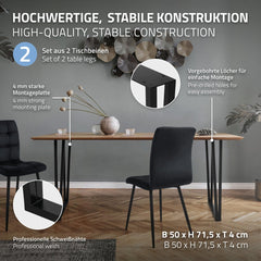 Tafelpoten - Metaal - 50x71,5 cm - Zwart - ML-Design