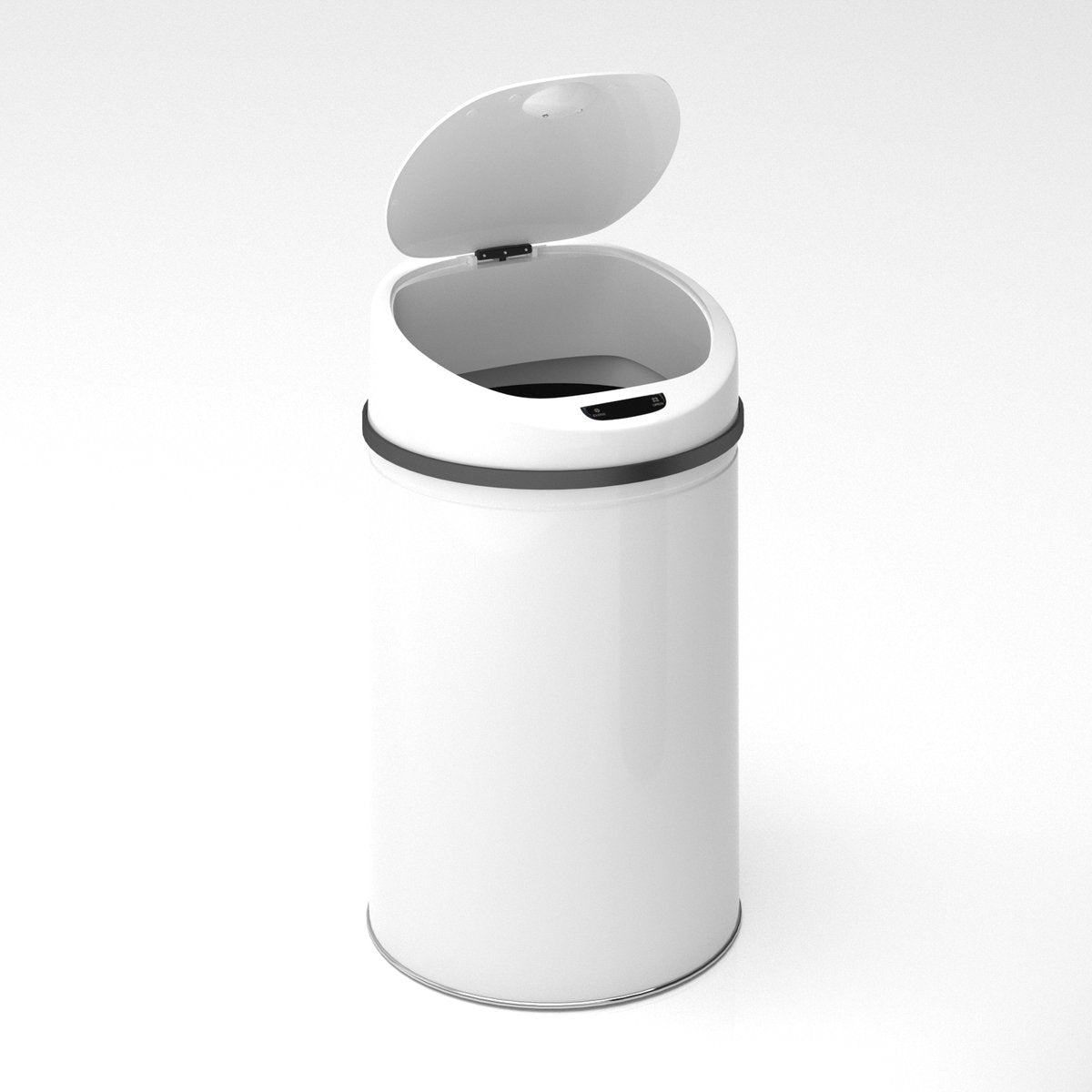 Jago- Vuilnisbak / Afvalbak met sensor - 50L - RVS - waterdicht met klemring - automatische prullenbak - Wit