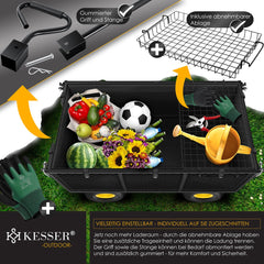 KESSER® Tuinkar - Bolderkar - 550 kg belastbaar - Zwart
