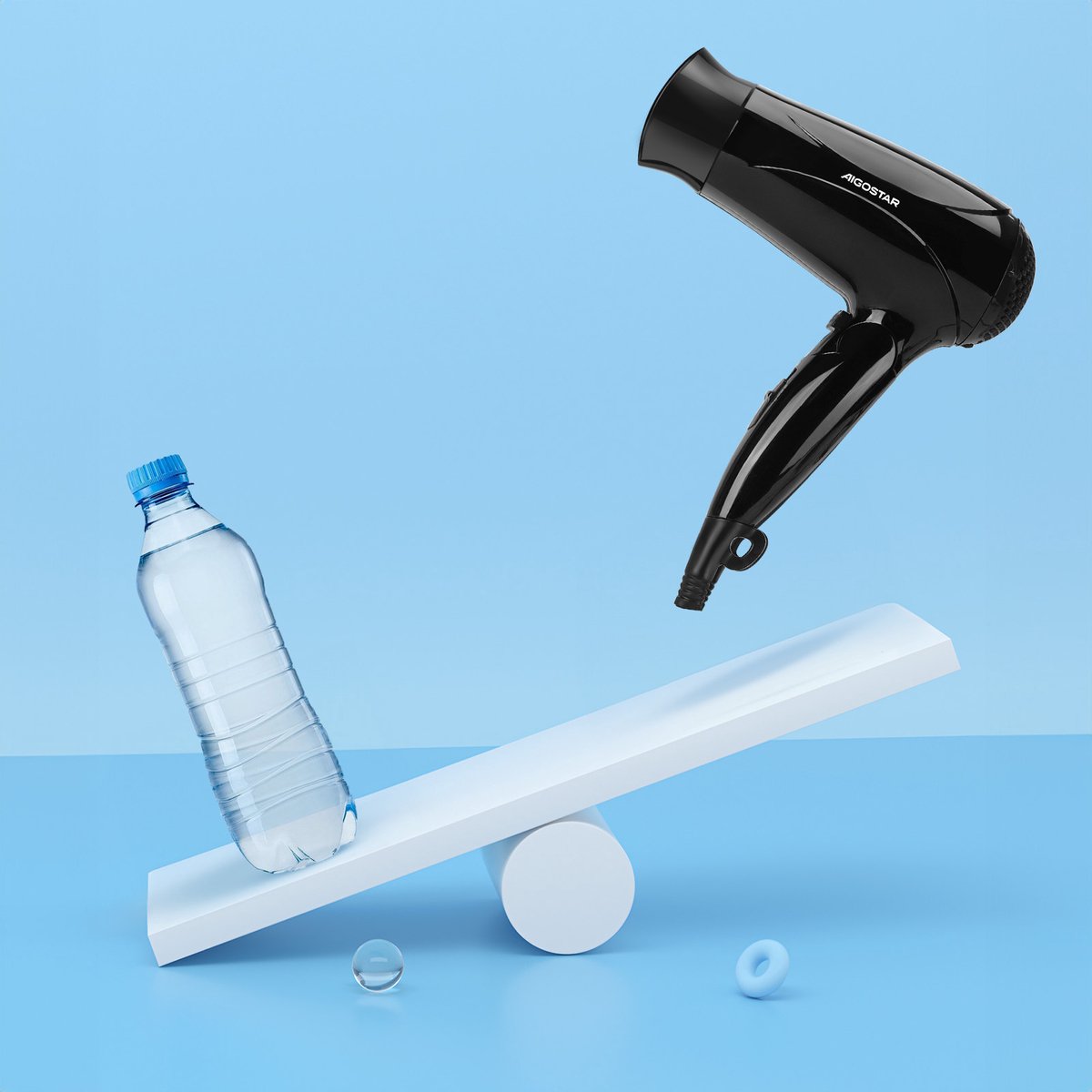 Aigostar Föhn - Compacte haardroger - Ionische fohn - 2400W - Zwart