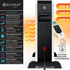 Elektrische Kachel - Heater - Convectorkachel met thermostaat - 2300W - Wit - KESSER®