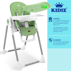 KIDIZ® 3in1 kinderstoel - Babystoel - Verstelbaar - Groen