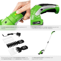 Accu Heggenschaar - Grasschaar - Struikschaar - Tectake®