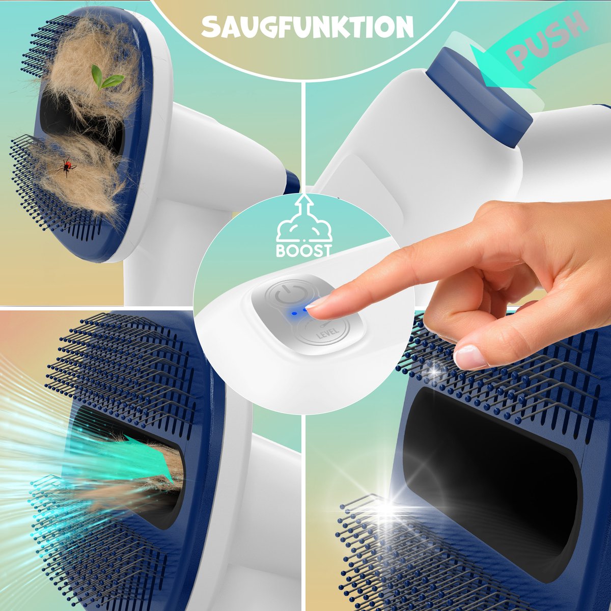LOVPET® Hondentondeuse - Tondeuse voor dikke vacht  - Wit / Blauw