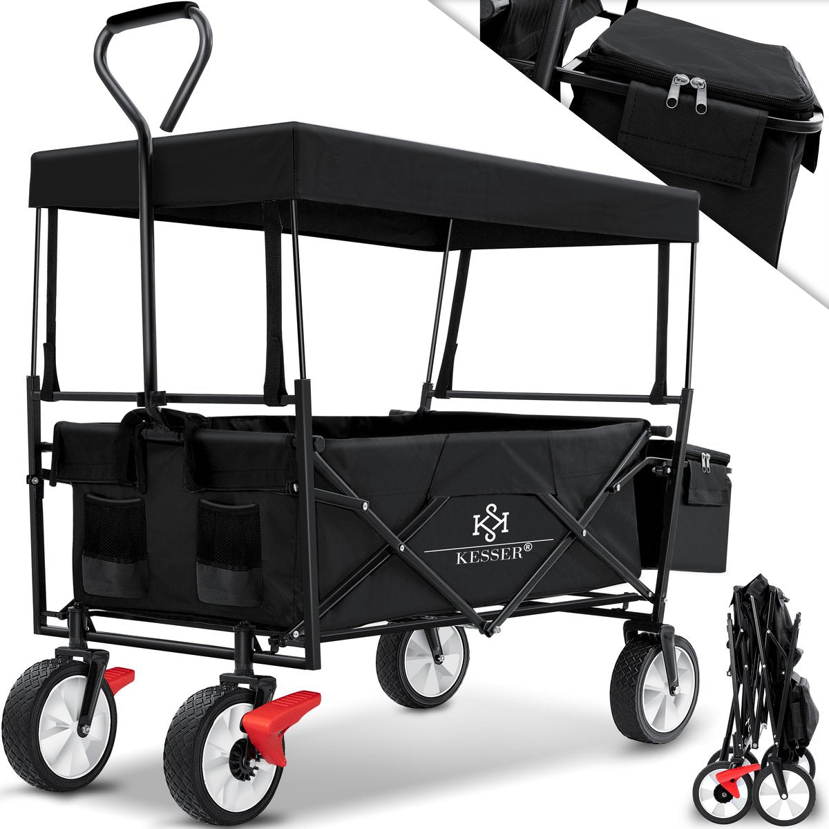 KESSER® Bolderkar - Opvouwbaar - Bolderwagen - Zwart