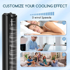 Taylor Swoden Torenventilator - Fluisterstil - Oscillatie - Zwart