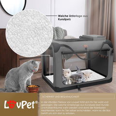 Reisbench hond - Draagtas hond - Transportbox - 102x69x69 cm - Antraciet - LOVPET®