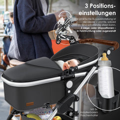 Kinderwagen 3 in 1 - Buggy - Wandelwagen - Kinderbuggy - Grijs - KESSER®