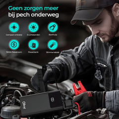 12V Jumpstarter voor Auto - 1500A - Starthulp met Powerbank, LED Zaklamp en SOS Noodlicht - Startkabels met Accu - Startbooster - Olvy