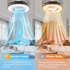 Aigostar 10R2R - Plafonniere met ventilator - LED RGBW - Ø 50cm - 6 Standen - Dimmer - Afstandsbediening - Plafondventilator - 55W - Zwart •