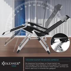 Tuinstoel - Ligstoel - Verstelbaar - Opvouwbaar - Grijs - KESSER®