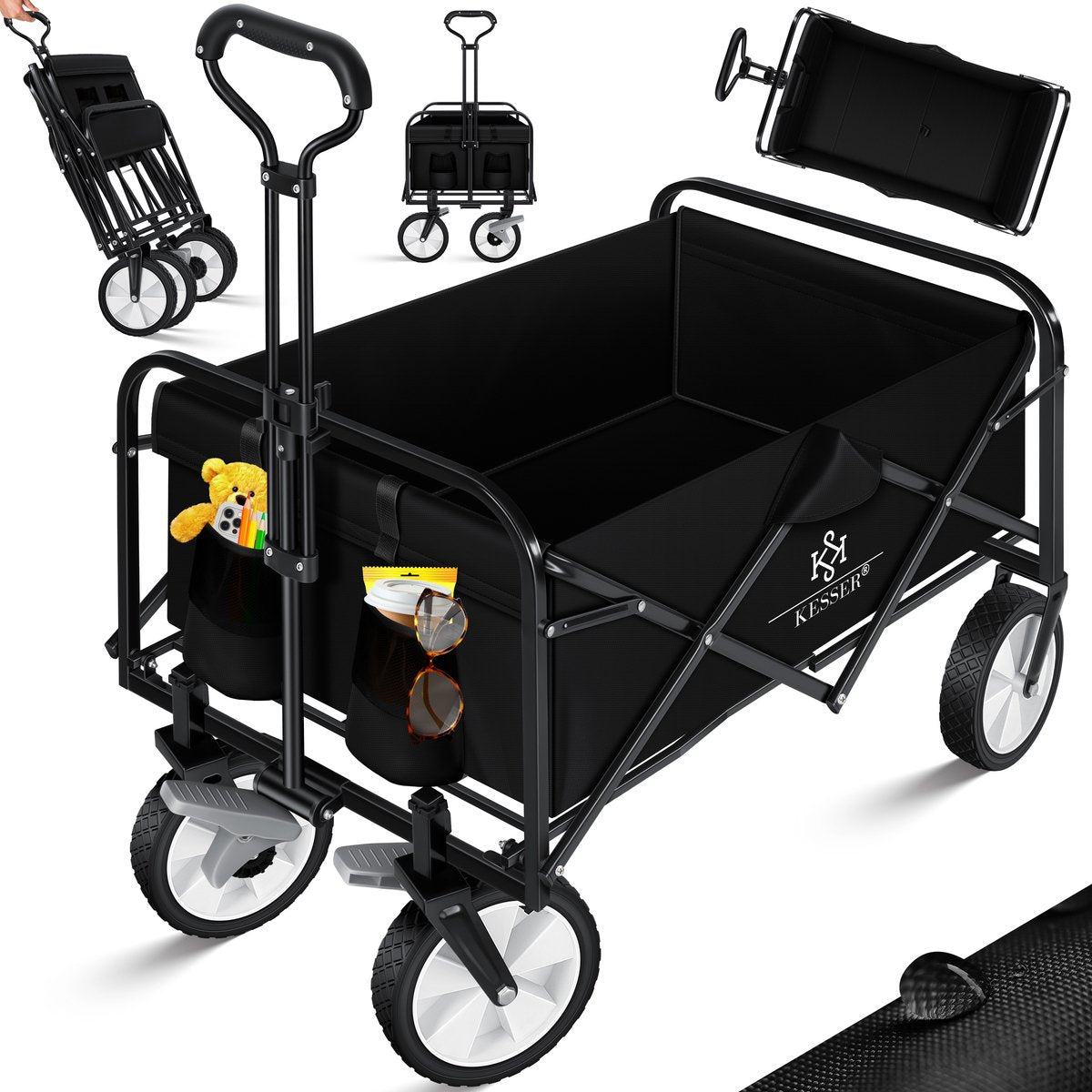 KESSER® Bolderkar - Opvouwbaar - Bolderwagen  - Zwart