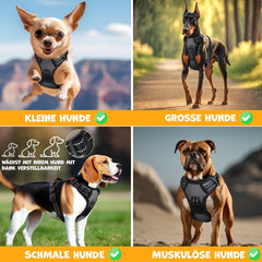LOVPET® Reflecterende Hondentuigje - Hondenharnas - Antraciet - M