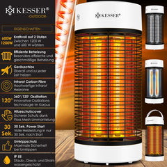 Infrarood Verwarming - Terrasverwarmer - Elektrische Heater - Wit - KESSER®