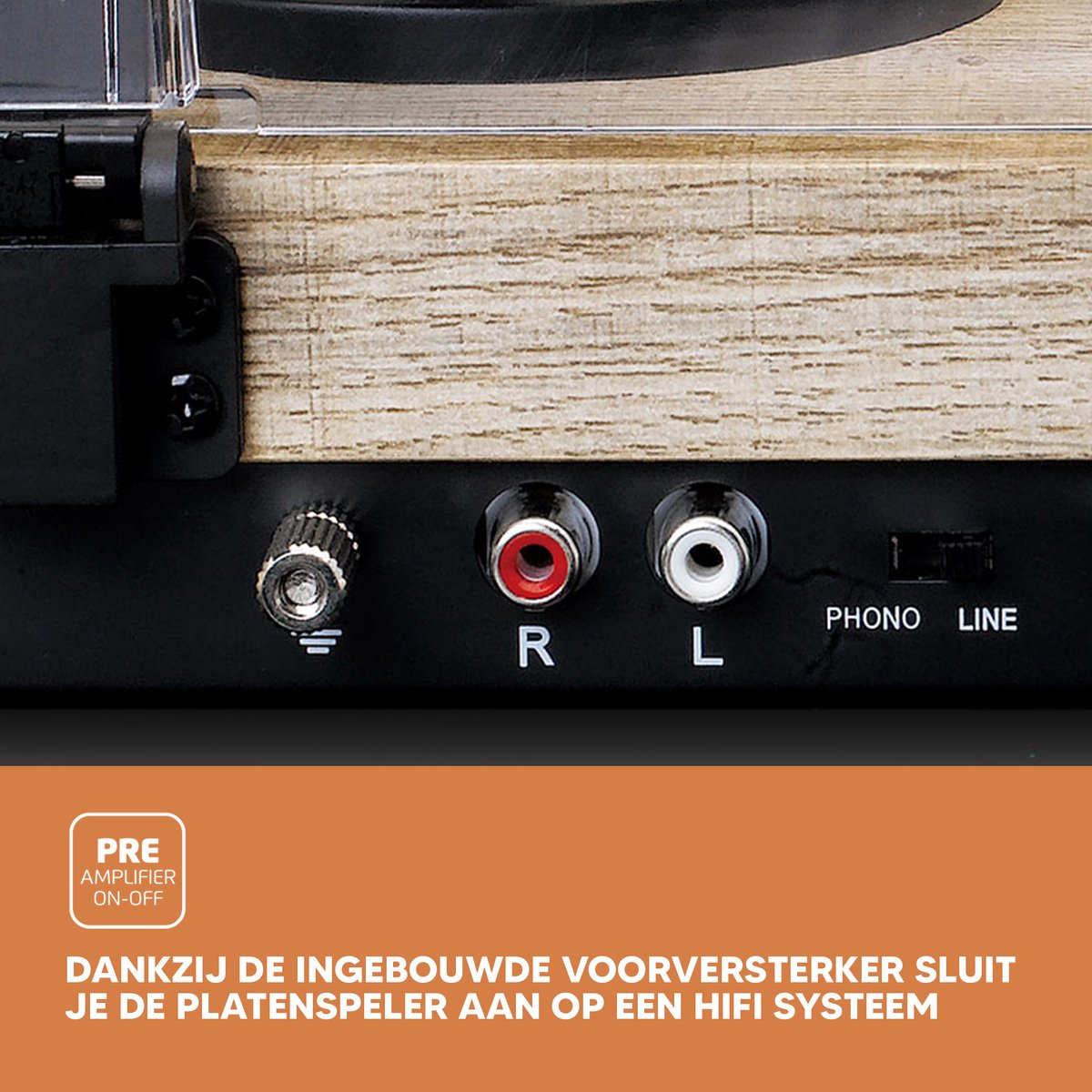 Lenco Platenspeler met Bluetooth - LBT-188PI - Hout •