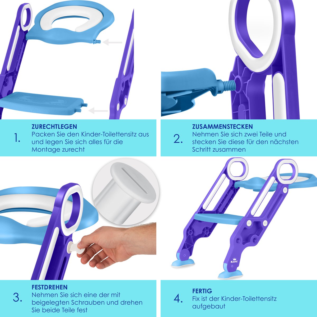 KIDIZ® WC Verkleiner - Potje Peuter - Toilettrainer - Blauw