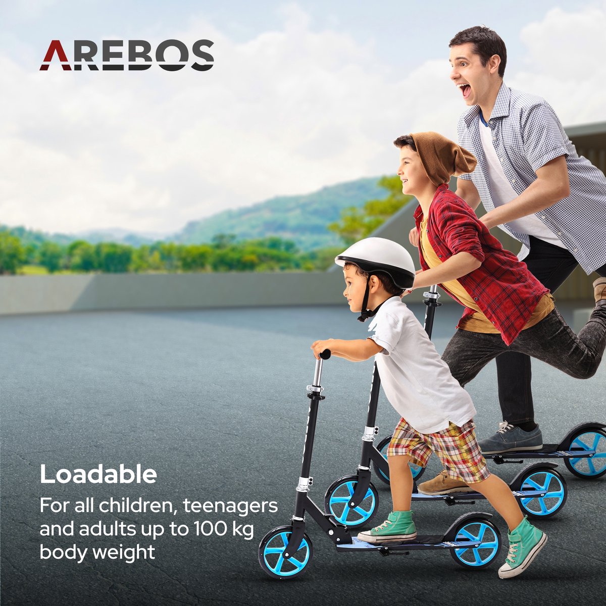AREBOS Stepjes - Kinderstep - Voor Jongens en Meisjes vanaf 8 Jaar - tot 100kg - Blauw