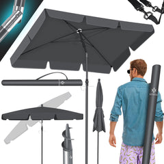 KESSER® Parasol LED Solar - Verstelbaar - Buigbaar - Antraciet