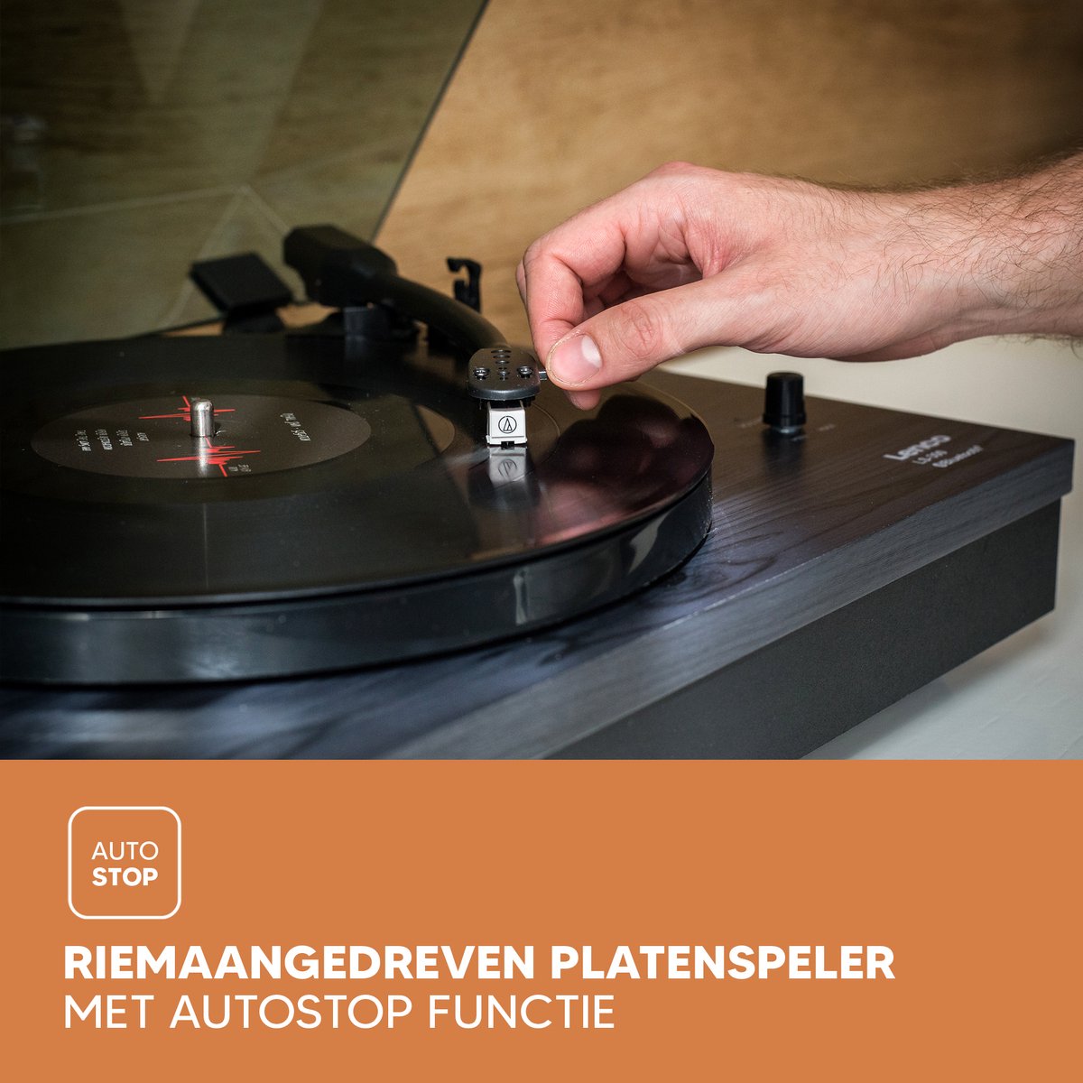 Lenco Platenspeler met Bluetooth - Twee externe Speakers - Auto-stop - LS-300BK - Zwart •