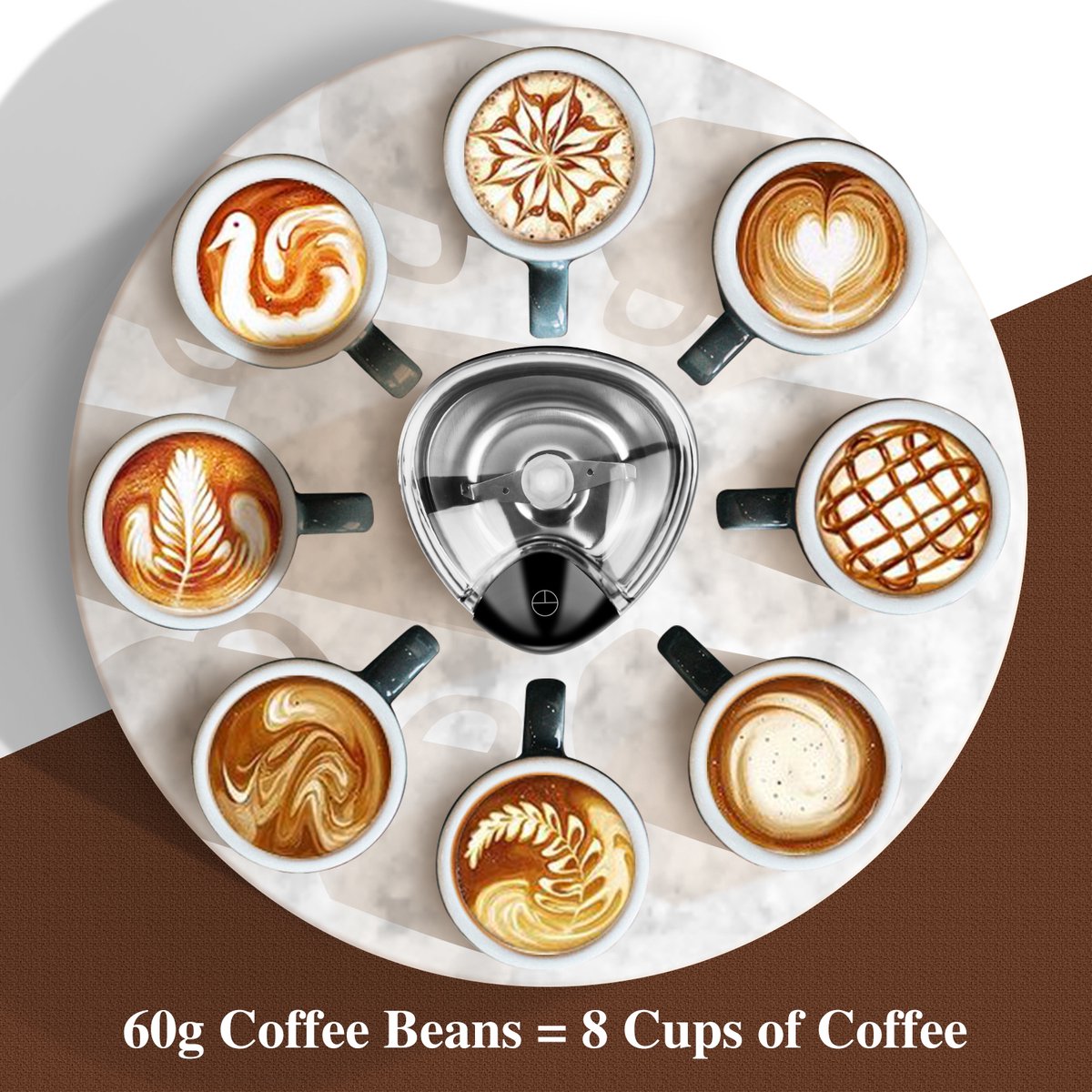Aigostar Breath 30CFR - Koffiemolen - koffiemaler - Coffee Grinder - koffiemolen electrisch - Elektrische Koffiebonen Maler - BPA-vrij - Zwart •