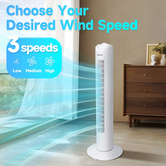 Aigostar Aircooler - Luchtkoeler - Ventilator - Torenventilator - Wit •