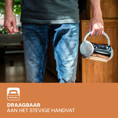 Lenco SCD-24 - Draagbare radio CD speler met AUX-uitgang - Zwart/zilver •