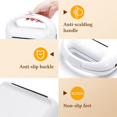 Tosti apparaat - Tosti ijzer - Contactgrill - Wafelijzer - 1200W - Wit - Taylor Swoden •