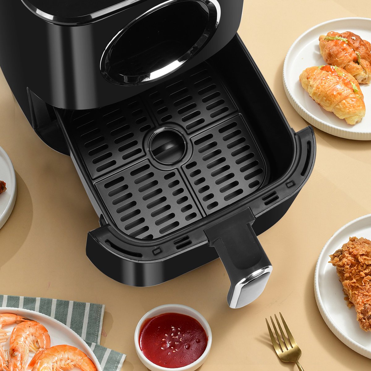 Aigostar Airfryer - Heteluchtfriteuse - 4,2L - 1400W - Zwart