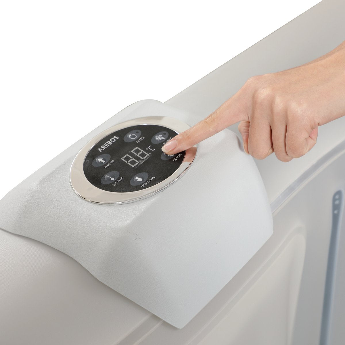 AREBOS Bubbelbad Voor 6 personen - Hottub Ø 208 cm - met Accessoires - met LED