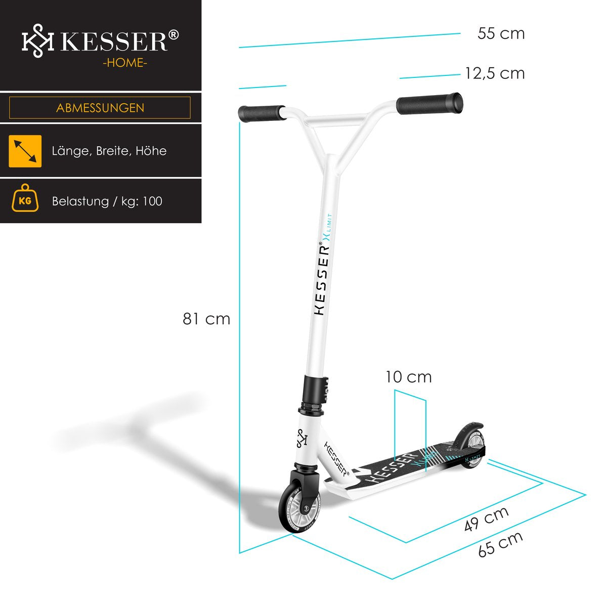 Kinderstep - Stuntstep - Vouwbaar - Wit - KESSER® •