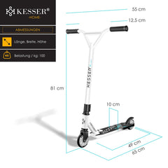 Kinderstep - Stuntstep - Vouwbaar - Wit - KESSER® •