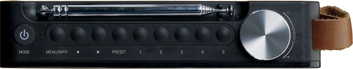 Lenco PDR-040BAMBOOBK - Draagbare DAB Radio met FM, DAB+ en Bluetooth® - Klok en Alarmfunctie - Bamboe-Zwart