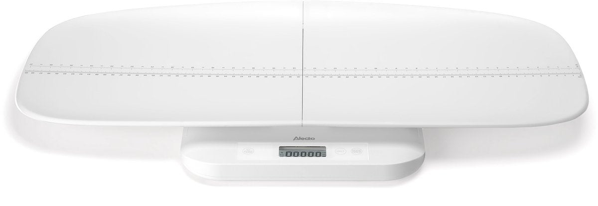 Alecto Babyweegschaal BC70 - Digitaal - 150kg - Groeimeter - Weegschaal ook voor volwassenen en dieren - Wit