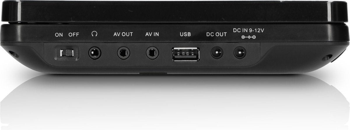 Lenco DVP-939 - 2x9" Portable DVD speler met USB,SD, ingebouwde batterij, 2x hoofdtelefoon en 2x bracket - Zwart •