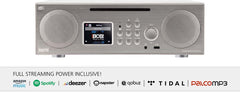 Nedis DABMAN i450 CD Multifunctionele Stereo Radio DAB+ / FM / Internet / Bluetooth Wit-Zilver