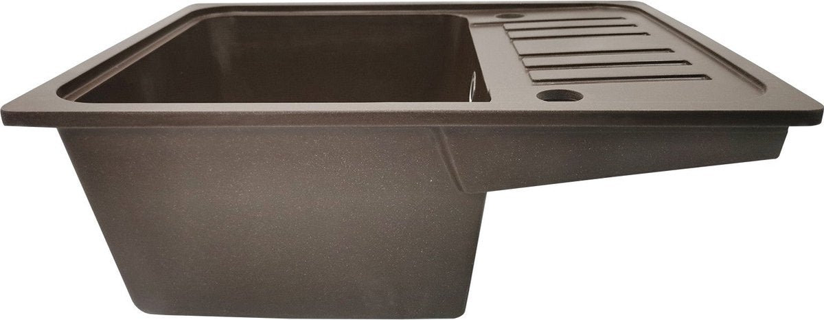 Aquamarin Spoelbak - Wasbak - Graniet - Keuken - Afdruipoppervlak - 32 x 19 x 39 cm - Bruin